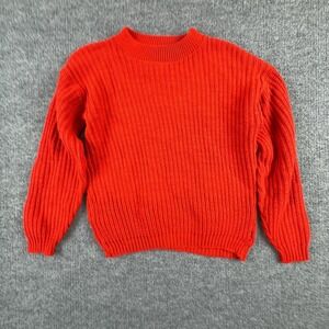 VTG Headliners Sweater Mens Medium Red Chunky Knit Crewneck Pullover Long Sleeve